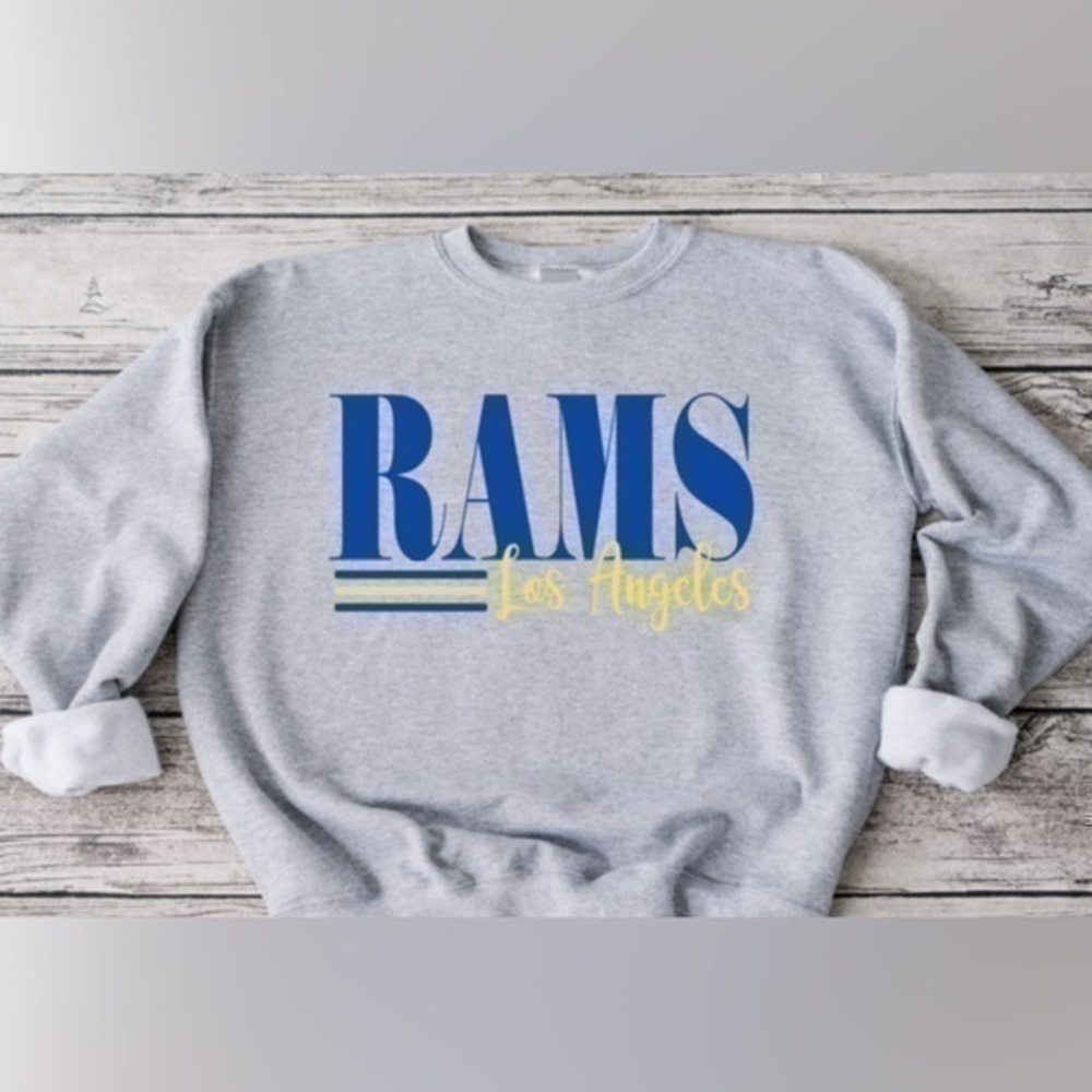 Rams Striped Crewneck